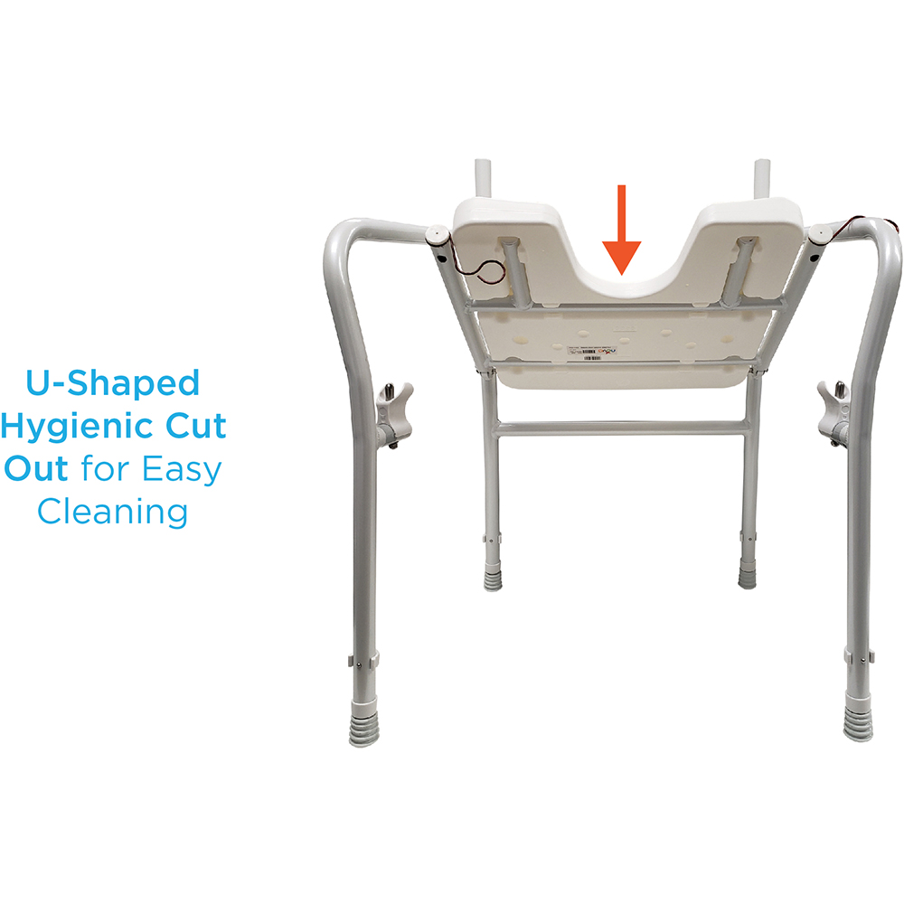 BATH CHAIR WITH ARMS FOLDABLE INFO